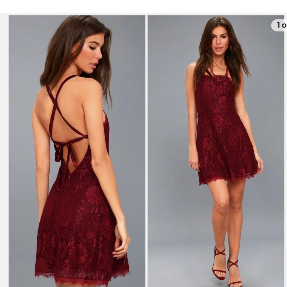 Lulus - Lace Backless Dress
